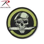 ROTHCO ロスコ 72194 MILITARY SKULL KNIFE パッチ ワッペン ベルクロタイプ マジックテープ 刺繍 ミリタリー スカル 骸骨 ドクロ ブランド【T】