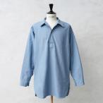 実物 新品 デッドストック スウェーデン軍 M-55 CIVIL DEFENSE プルオーバーシャツ サックスブルー グランパシャツ 軍モノ 古着 ユーロ【クーポン対象外】【I】