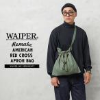 ショッピングサテン WAIPER.inc ワイパーインク 実物 米軍 コットンサテン リメイク AMERICAN RED CROSS（アメリカン レッドクロス）エプロンバッグ 日本製【クーポン対象外】【T】