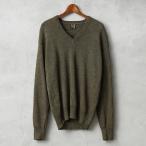  оригинал USED Голландия армия Vintage V шея свитер высокий мера тонкий вязаный армия моно армия предмет евро б/у одежда [ купон объект вне ] [I]