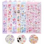 ショッピングシール 「6枚セット」 ぷくぷくシール 3dシール 手帳用 可愛い 立体 ポキシ樹脂 手帳用 日記帳用 ごほうび DIYクラフト用 女の子 男の子 封筒装飾用