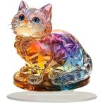 ショッピングアート作品 2Dアクリル クリスマスプレゼント カラフル 子猫のオーナメント 置き物 インテリア 部屋飾り 玄関飾り 玄関小物 招き猫 幸運 誕生日 結婚式