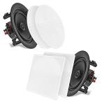 Pyle パイル PDIC66 In-Wall/In-Ceiling 6.5-Inch Dual ステレオ スピーカー, 200 ワット, 2-Way, Flush