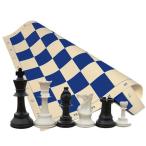 おもちゃ Tornament Chess Set - Chess Pieces (34 Pieces Black and White with 2 Extra Queens) - Blue