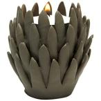 Design Toscano Kosa 3-Inch Brown Hand-Crafted Ceramic Candleholder, Gray, Set of 2