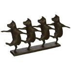 Design Toscano Dancing Pig Chorus Line Cast Iron Statue, Bronze