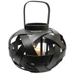 Design Toscano Hakan 8-Inch Rattan Lantern, Small, Black