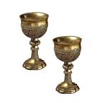 Design Toscano King Arthur s Golden Chalice Gothic Sculpture: Set of Two