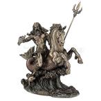Poseidon Riding Hippocampus with Trident Statue