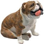 Sandicast Original Size Brindle Bulldog Sculpture, Sitting by Sandicast