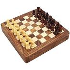 シャリーンインディア ShalinIndia Handcrafted Wooden Magnetic Chess Set, 7Inchby7Inch MN-RH_14172_C