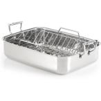 Lagostina T9910164 Stainless Steel 41cm Rectangular Roasting Pan Chicken Roaster with Rack Cookwar