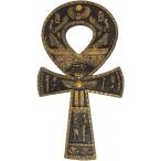 Design Toscano Ancient Ankh Egyptian Decor Wall Sculpture Plaque, 16 Inch, Polyresin, Black and Go