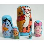 5pcs Hand Painted Russian Nesting Doll of WINNIE THE POOH MEDIUM ドール 人形 フィギュア