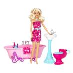 バービー  Barbie Glam Bathroom Furniture and Doll Set 　