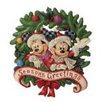 ディズニーフィギュア ジム・ショワ ミニーマウス "Holiday Mickey and Minnie Plaque" JimShore 4027945