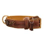 Dean and Tyler DEAN'S LEGEND Dog Collar with Brown Padding and Brass Hardware Brown Size 26-Inch b