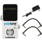 TC Electronic PolyTune Mini Guitar チューナー ペダル w/2 Free 6" Patch Cables