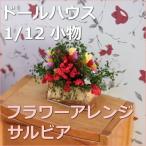 ドールハウス小物　サルビアフラワーアレンジ　サルビア花壇　【1/12小物】【シルバニア】【母の日】