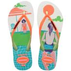 ショッピングhavaianas Havaianas Women Slim Style Mix Flip Flops - Spring and Summer Neon Sandals for Women - White/Orange Cyber, 6