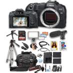 Canon EOS R8 Mirrorless Camera Body + 128GB Pro Speed Memory + Led Video Light + Microphone +Case + Tripod + Software Pack-Video Bundle