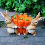 うさぎの置物 にんじんうさぎプラ