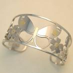 ショッピング日本初 18金 デザイン バングル バタフライ フラワー 蝶と花