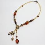 アヴェ・カプリース AVE CAPRICE イタリア ・ ミラノ (MILANO) ベネチアンガラス ・ ネックレス ブラウン Yチェーン