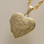 Yahoo! Yahoo!ショッピング(ヤフー ショッピング)18金 イエローゴールド ハート ロケットペンダント フラワー柄 花