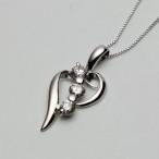 ショッピングハートゴールド 受注生産商品 18金 ホワイトゴールド ペンダント スリーストーンハート