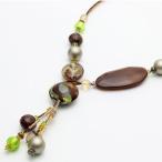 ベネチアンガラス ネックレス トリプル グリーン 緑 ドロップ イタリア ミラノ アヴェ カプリース AVE CAPRICE 手作り