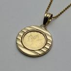純金 コイン ペンダント メイプルリーフ 1/10オンス 金貨 デザイン枠