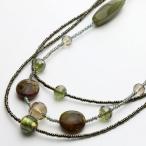 ベネチアンガラス ネックレス グリーン 抹茶 ドロップ イタリア ミラノ アヴェ カプリース AVE CAPRICE 手作り