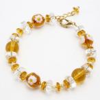Yahoo! Yahoo!ショッピング(ヤフー ショッピング)ベネチアンガラス ブレスレット サンティ ジョヴァンニ アンバーカラー イタリア製 キアラ デザイン