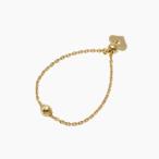 24金リング ミラーボール GOLD K24 指輪 ゴールドジュエリー 刻印入り ハート シリコンボール 小豆チェーン アズキ