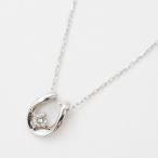 Yahoo! Yahoo!ショッピング(ヤフー ショッピング)10金 K10WG ホワイトゴールド ネックレス アズキチェーン ペンダント バテイ 馬蹄 レディース 天然石 ダイヤモンド 4月 誕生石