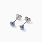 純チタン PURE TITANIUM MARE マーレ ピアス 5mm ブルー ダイヤモンド カラー プラチナ クリックポスト便対応