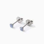 純チタン PURE TITANIUM MARE マーレ ピアス 3mm ブルー ダイヤモンド カラー プラチナ イオンコーティング クリックポスト便対応