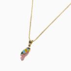 SPAIN CORDOBA スペイン製 18金 K18 オウム PARROT インコ 幸運を呼ぶ ペンダント カットボールチェーン付 キリスト 鳥 モモイロインコ CROSS