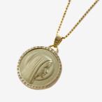 18金コインペンダント K18カットボールチェーン お守り 魔除けペンダント マリア ジーザス キリスト cross ヴァージン