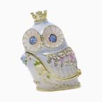 ジュエリーケース ジュエリーボックス 宝石箱 宝箱 亜鉛合金 合金 クリスタスガラス 箱付き 梟 フクロウ ティアラ スノーラベンダー