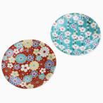 日本製 九谷焼 久谷五彩 陶器 陶磁器  お皿 縁起小皿 食器 和食器 ペアセット 2枚セット 12cm 梅菊模様 梅柄 お洒落 記念日 お祝い クリックポスト便対応