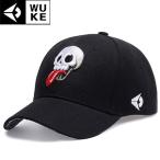 キャップ メンズ レディース ブラック 帽子 ベースボールキャップ 野球帽子 コットンキャップ シンプル ゴルフ帽子 骸骨 スカル b系 ドクロ 宅D