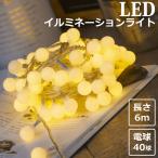 ショッピングクリスマスイルミネーション イルミネーションライト LED 室内 6m 40球 ジュエリーライト ledイルミネーションライト USB 乾電池 暖色 クリスマスイルミネーション クリスマス 装飾 y4