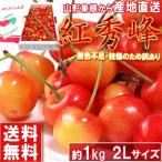 ショッピングさくらんぼ 産地直送 さくらんぼ 訳あり 紅秀峰 山形県産 1kg 2Lサイズ 家庭用 化粧箱入りご自宅用に最適な甘さ際立つサクランボ 佐藤錦 天香錦交配　桜桃　産直