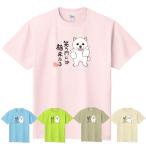 犬柄Tシャツ白柴柄F柄カラー名入れ...