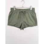 Forever21(フォーエバートゥエンティーワン)ロールアップリネンショートパンツ 緑 レディース　Sランク　M