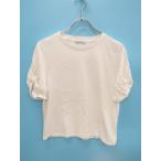 ZARA(ザラ)スリーブギャザーTシャツ 半袖 白 レディース　Aランク　M