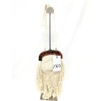 ZARA(ザラ)がま口フリンジ編みショルダー 白/茶 レディース　新品　M