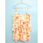 rienda(リエンダ)花柄ショートキャミソールコンビネゾン 白/ピンク レディース　A-ランク　S